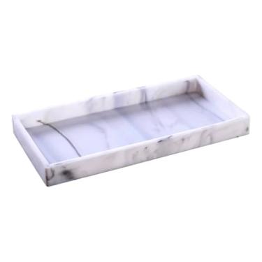 Imagem de bandeja decorativa de Silicone Mármore Organizador de Bancada – Organizadora Multiuso para Banheiro, Lavabo, Cozinha e Penteadeira Antiderrapante e Fácil de Limpar