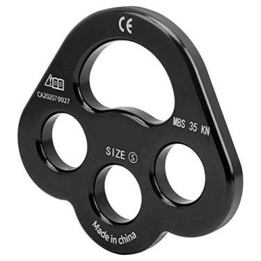Imagem de KIMISS Adequado para Placa de Equipamento de 3 Furos – Divisor de âncora de Alumínio para Escalada, Aventuras Ao Ar Livre e Altas Altitudes (Preto)