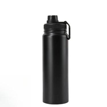 Imagem de Garrafa Térmica 800ml 1000ml Inox Aço Inoxidável Para Bebida Gelada e Quente alça esportiva(preto-800ML)