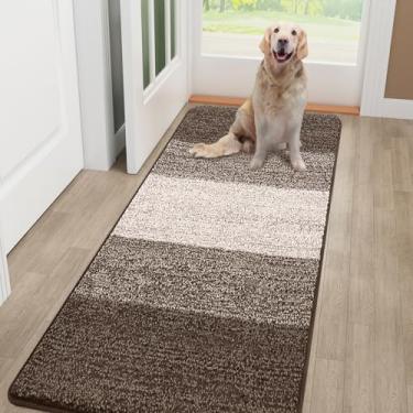 Imagem de Smiry Tapete de porta de cachorro para patas enlameadas, absorve umidade e sujeira, tapete de entrada de perfil baixo com suporte antiderrapante, capacho de entrada interna e externa para piso interno