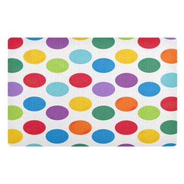 Imagem de Tapetes internos de bolinhas arco-íris para entrada, tapetes antiderrapantes para casa, tapete de entrada, decoração de porta da frente, entrada externa