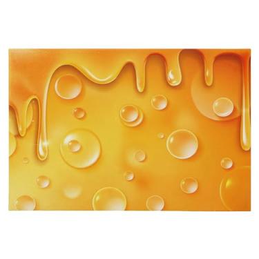 Imagem de Wassud Tapete de porta de queijo derretido laranja 61 x 89 cm, tapete de área lavável antiderrapante com suporte de borracha, tapete macio e macio para sala de estar, quarto, entrada, entrada