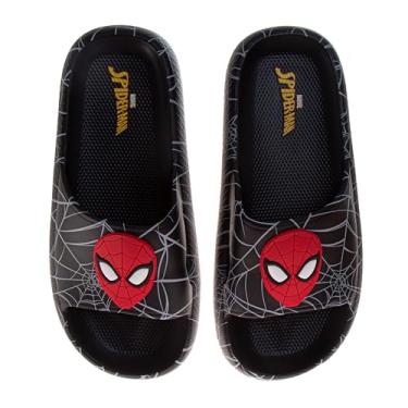 Imagem de Josmo Chinelos masculinos Marvel Spiderman com bico aberto, para adultos, tamanho 7-12 EUA masculino, Preto, 10.5-11.5 Women/9-10 Men