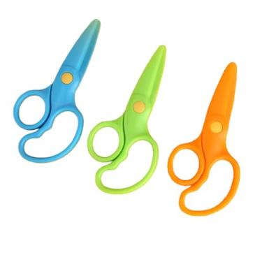 Imagem de Tesoura de segurança infantil – 1 tesoura de plástico para artesanato com design anti-beliscar, perfeita para projetos DIY e crianças em idade pré-escolar