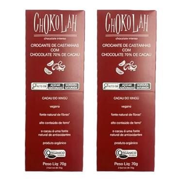 Imagem de Kit 2X: Chocolate 70% Cacau com Castanhas Orgânico CHoKolaH 80g