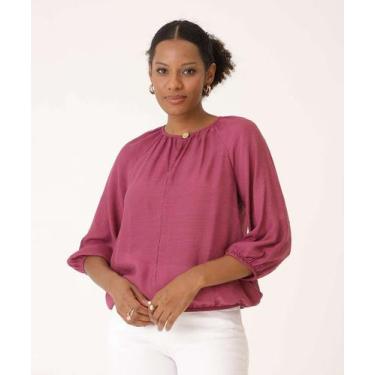 Imagem de Blusa Feminina Manga 7/8 Textura Marisa-87001, Roxo, M