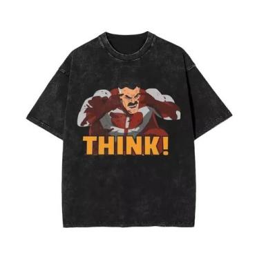 Imagem de Camiseta Gráfica Masculina Retro Invencível Com Estampa De Desenho Ani