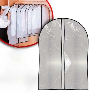 Imagem de Kit 10 Capas Para Roupa Protetora De Plástico Roupa Terno Casaco Lavanderia Impermeável Com Zíper(8 Peças)