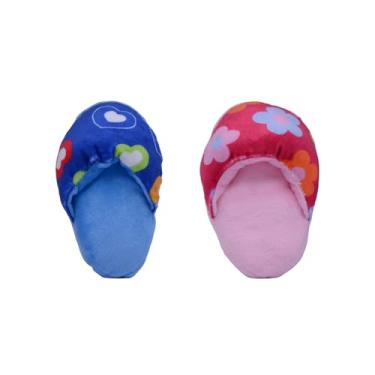 Imagem de YXQ Brinquedo de apertar para cães, 2 peças, brinquedo interativo para mastigar e mastigar (vermelho + azul)