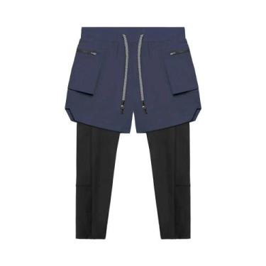 Imagem de Shorts De Corrida Masculinos 2 Em 1 De Compressão, Secagem Rápida E Re