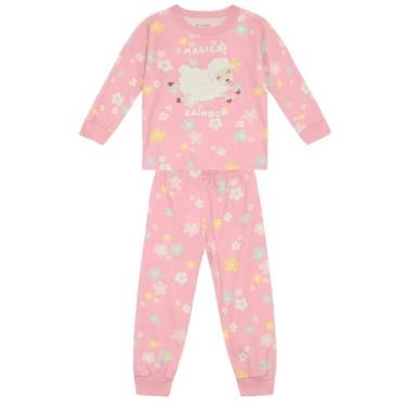 Imagem de Pijama infantil menina ovelha brilha no escuro Brandili Rosa, 6, Rosa