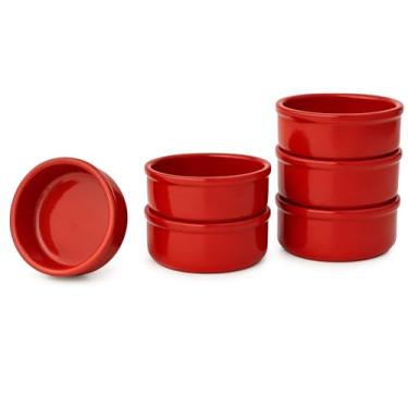 Imagem de Areste Conjunto de 6 panelas de argila mexicana – Panelas, tigelas, pratos e pratos de servir de terracota vermelha – louça de barro espanhola para assar, iogurte, kheer, carne, legumes – Cazuelas