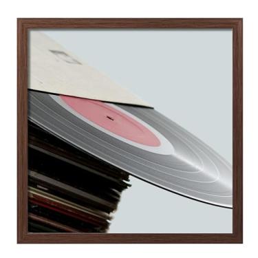Imagem de eletecpro Moldura para disco de 32,5 x 12,5 cm, moldura de vinil de PVC resistente e leve, capa de álbum única de 30,5 cm, suporte de vinil chique para decoração de parede de casa, fácil de pendurar