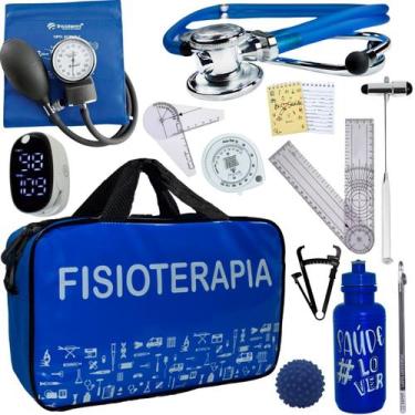 Imagem de Kit Bolsa Fisioterapia Acadêmico Goniômetro Martelo Buck Fita Antropom