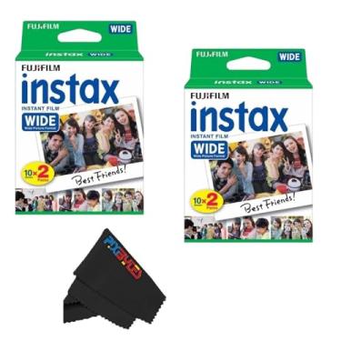 Imagem de Fujifilm Pacote duplo Instax Wide Instant Film com pano de limpeza de microfibra PixiBytes... (pacote com 2 camas de solteiro (40 folhas))