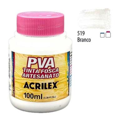 Imagem de Tinta Acrilex Pva Fosca P/artesanato 100ml 519 Branca