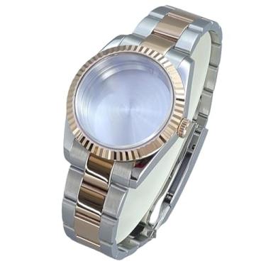 Imagem de FEIYASHI Caixa de relógio masculina à prova d'água de aço inoxidável ouro rosa de 36/39 mm para movimento NH35/34/36/38 Miyota8215, Tampa inferior sólida 2, 39mm+For Miyota8215 8205 Movement, Caixa de