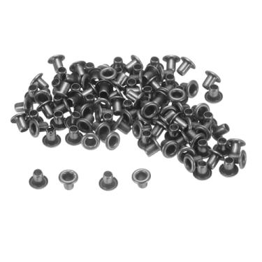 Imagem de Generic Kit de ilhós de metal com 100 conjuntos de ilhós de metal com orifício de 2 mm para sapatos, roupas, bolsa de cinto, projeto DIY, cinza escuro