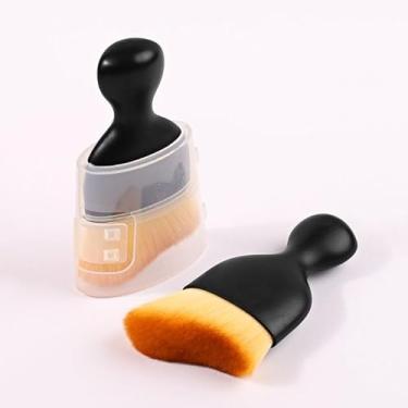 Imagem de Pincel profissional para arte de unhas, pincel curvo de base em pó, kit completo de ferramentas de manicure para aplicação precisa, cuidados e limpeza das cutículas