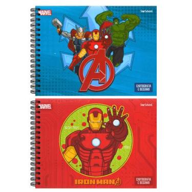 Imagem de Caderno Espiral Capa Dura Cartografia e Desenho - 80 Folhas - Marvel A