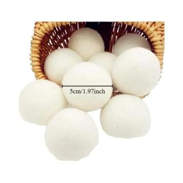 Imagem de Pacote Com 30 Bolas De Lã Artesanais Para Secadora, Amaciante Natural 