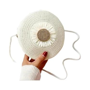 Imagem de Bolsa Transversal Vintage Floral De Palha Para Mulheres, Bolsa De Prai