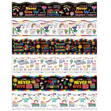 Imagem de arricraft 90 peças de decoração de quadro de avisos de texto colorido 103 FE, 6 estilos de decorações de arco-íris, colorido, quadro-negro, adesivo para professores, escola, escritório, sala de aula