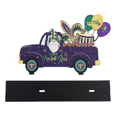 Imagem de Sinais de decoração de mesa de carnaval Mardi Gras mesas centrais de mesa de caminhão, sinal de gnomo, decorações de baile de máscaras para jantares