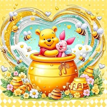 Imagem de JYLMOOD Kits de pintura de diamante de desenho animado para adultos, kits de arte de diamante 5D para iniciantes, faça você mesmo, broca completa, strass, com ferramentas, acessórios para decoração de