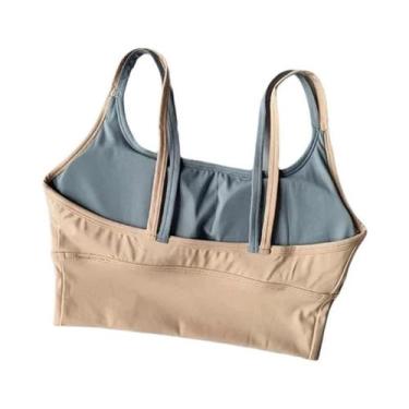 Imagem de Sutiã Esportivo Feminino Com Bloco De Cores E Alças Para Yoga, Camisol
