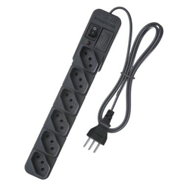 Imagem de Extensão Régua Filtro De Linha Protetor Energia Elétrica 6 Tomadas Fiolux Powerlink 127 220 (1 Metro Preto)