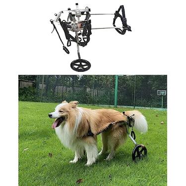 Imagem de Cadeira de rodas ajustável para cães para pernas traseiras, auxiliares de carrinho de mobilidade de cães médios/grandes, equipamento de reabilitação de cães de estimação para caminhadas com pernas