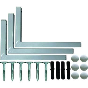 Imagem de Kit 3 Suportes Mão Francesa Cantoneira Prateira Branco 25Cm