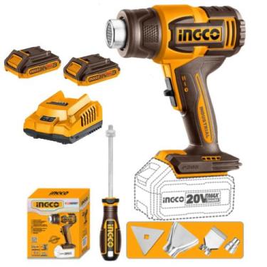 Imagem de Soprador Termico Ingco Completo Com Bateria e Carregador, SOPRADOR TER