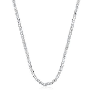 Imagem de Colar Corrente Trançada 45cm De Prata 925