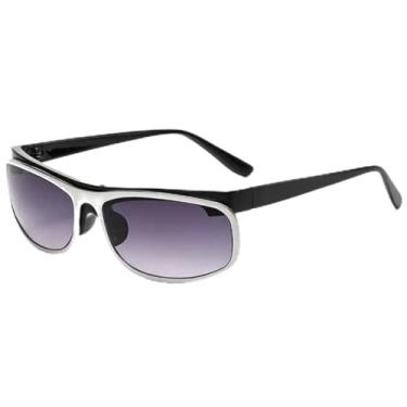 Imagem de HPIRME Óculos femininos com armação oval punk, estilo streetwear masculino, proteção UV400 (preto degradê cinza)