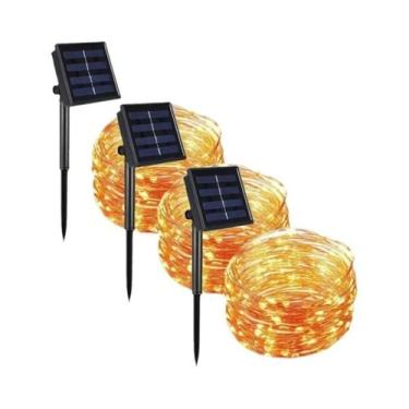 Imagem de Luzes De Fada LED Solares À Prova d'Água Para Exterior, 4 Peças, Cordã