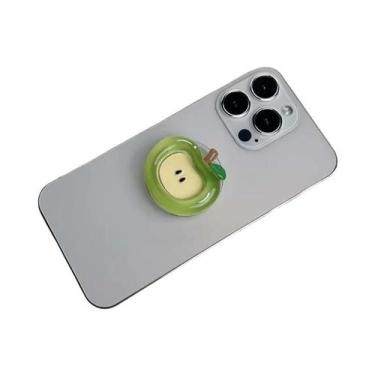 Imagem de Suporte De Celular Dobrável De Resina Maçã Vermelha - Série Frutas Fof