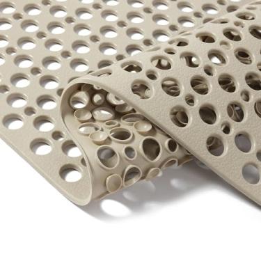 Imagem de Tapete de Banheira Antiderrapante Tapete de Banho TPE Extra Macio para Crianças, Lavável à Máquina Tapete de Chuveiro de Banheiro, Banheiras Lisas/Não Texturizadas apenas, 76C x 46 cm L (Marrom Claro)