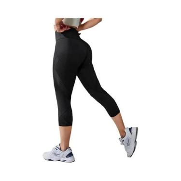 Imagem de Calças De Yoga Femininas De Cintura Alta Em Malha Com Controle De Barr