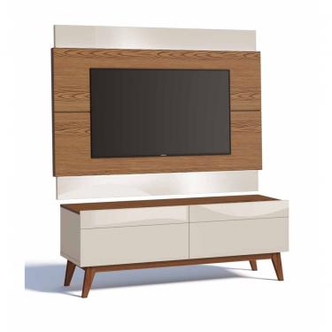 Imagem de Rack Com Painel Classic 2g 1.4 Freijó Com Off White - Imcal Móveis