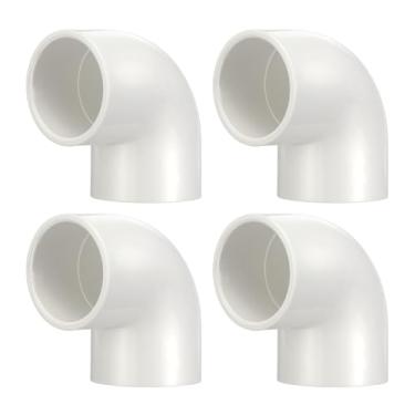 Imagem de DTGN 4 peças de encaixe de PVC de cotovelo 90° de 1/5.1 cm, encaixe de tubo de PVC de grau de mobiliário bidirecional SCH40, conector de cotovelo de canto DIY para móveis de construção, conexão de