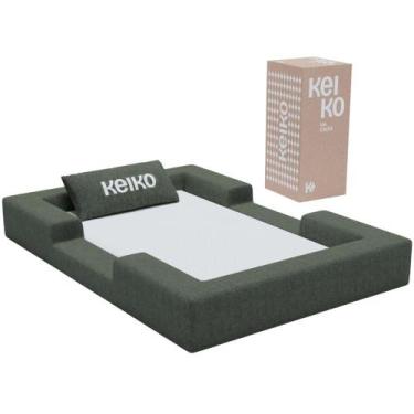 Imagem de Cama Montessoriana Solteiro Ninho 100 Espuma Verde Militar Keiko - Kei