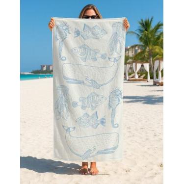 Imagem de Toalha Banho E Praia Oceano Vida Marinha Premium 70x140 Cm - Use Thuco