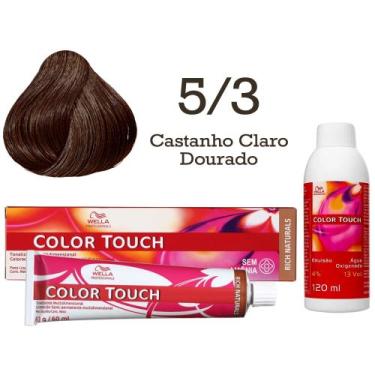 Imagem de Tonalizante Color Touch 5.3 Castanho Claro Dourado Emulsão Ox  Wella P