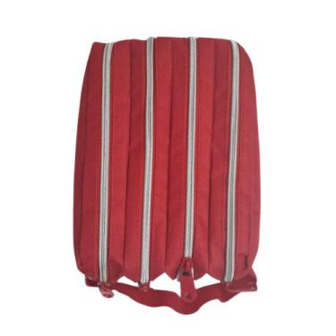 Imagem de Estojo 4Div Lona Vermelho 815801 Daterra