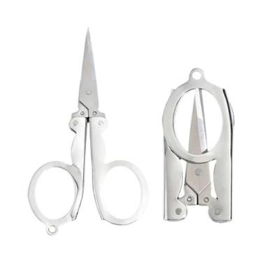 Imagem de Tesoura Portátil Dobrável De Aço Inoxidável Para Unhas E Pelos Do Nari