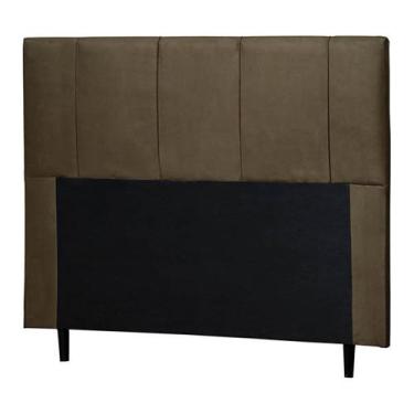Imagem de Cabeceira Donna Para Cama Box Queen 160 cm Suede Marrom - D'Rossi - DR
