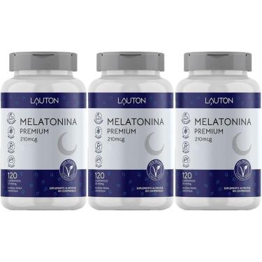 Imagem de Kit 3X Melatonina Premium 210mcg - 120 Comprimidos - Lauton Nutrition-Masculino