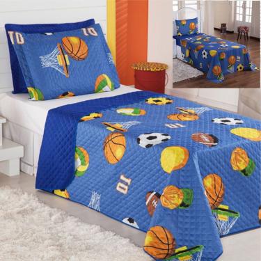 Imagem de Kit Coordenado Cobre Leito Com Lençol Solteiro Alegre - Futebol - 100% Poliéster